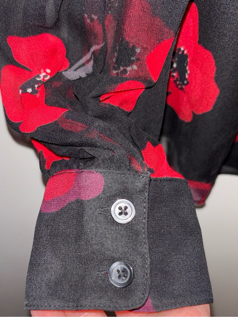 Kate Spade Medium Poppy Chiffon Bow Silk Top Sheer Sleeve Feminine Romantic - Picture 9 of 11